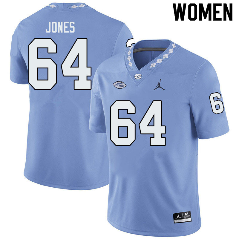 Jordan Brand Women #64 Avery Jones North Carolina Tar Heels College Football Jerseys Sale-Blue